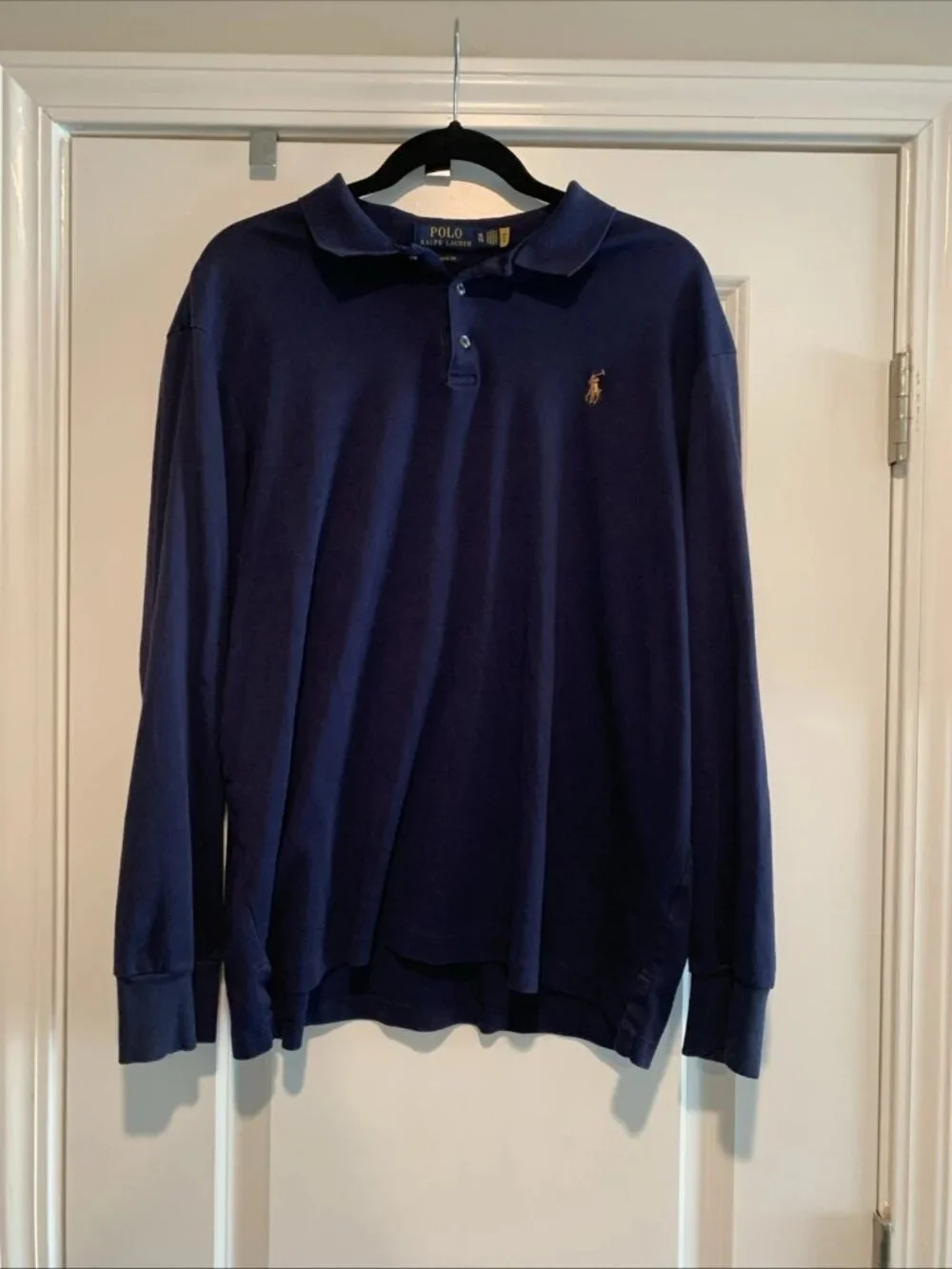 Polo Ralph Lauren Men's XL Classic Long Sleeve Rugby Shirt Navy Blue Polo